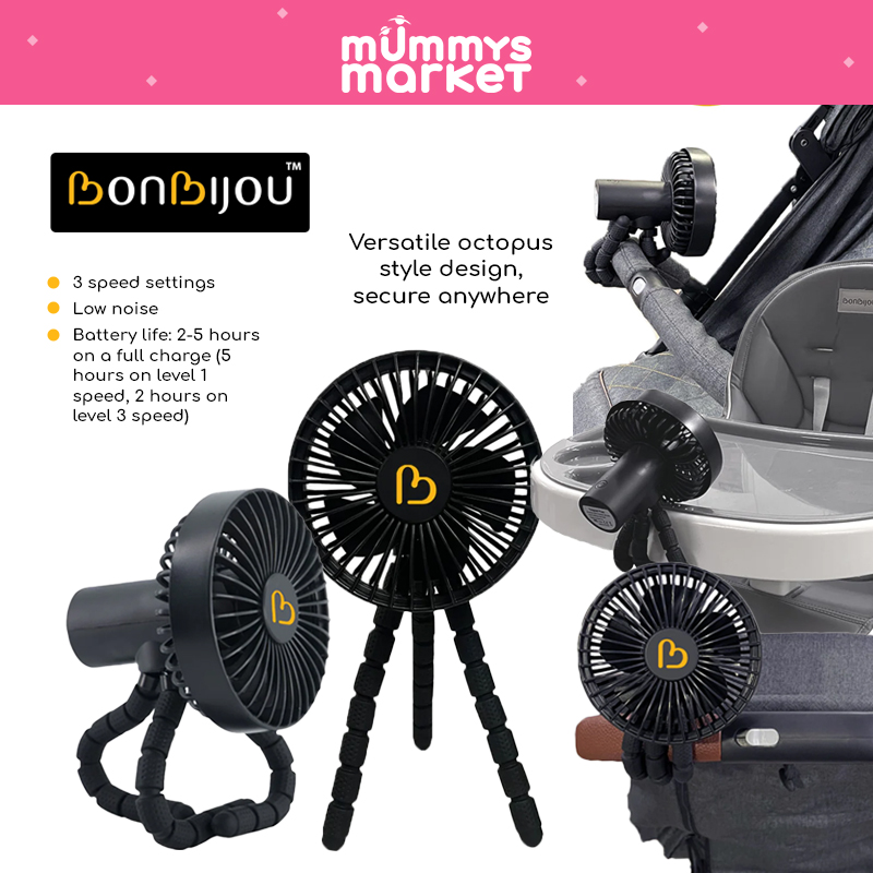 Bonbijou Multipurpose Fan Black (Rechargeable)